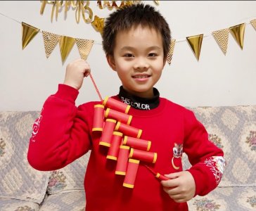 做一串喜庆的鞭炮|寻找年味·烟台中小学生作品选登