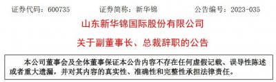 山东新华锦国际股份有限公司副董事长、总裁盛强辞职