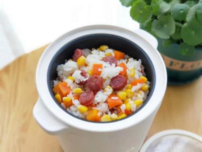 香肠焖饭的做法电饭煲(神秘美味广式腊肠彩蔬焖饭)